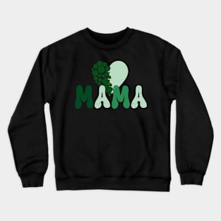 "MAMA" St. Patrick's Day Retro Shamrock Heart Crewneck Sweatshirt